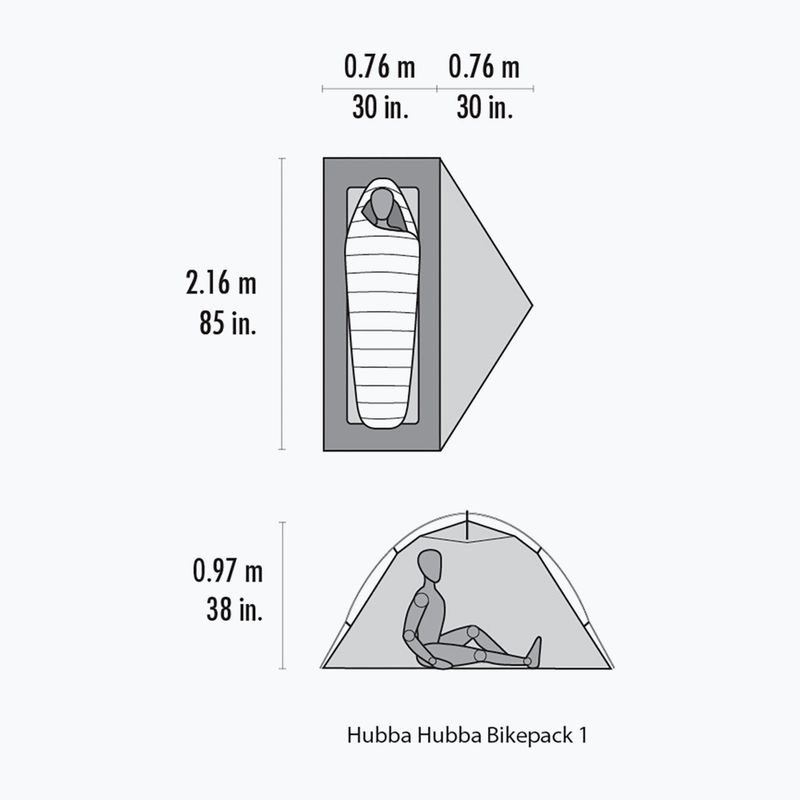 MSR Hubba Hubba Bikepack 1 asmens trekingo palapinė žalia 13