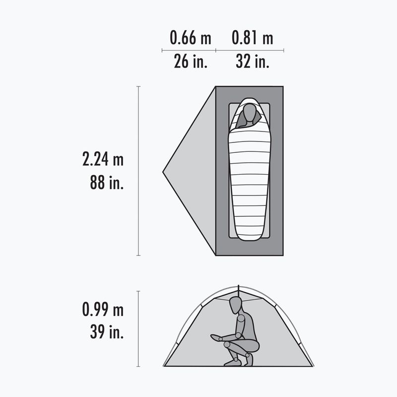 Žygio palapinė 1 asmeniui MSR Hubba Hubba HD 1P Tent green 2