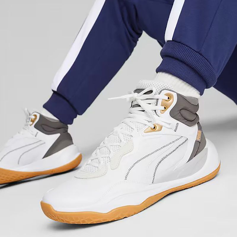 Vyriški krepšinio bateliai PUMA Playmaker Pro Mid Trophies ash grey/cast iron/puma gold 13