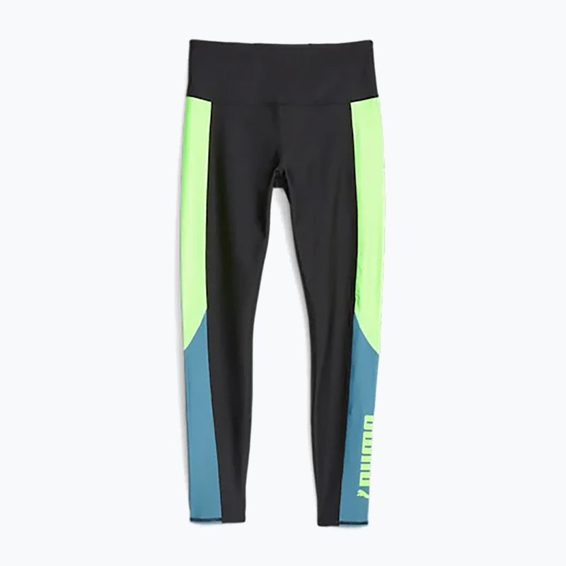 Moteriškos treniruočių kelnės PUMA Fit Eversculpt Color Block Hw 7/8 puma black/speed green 3