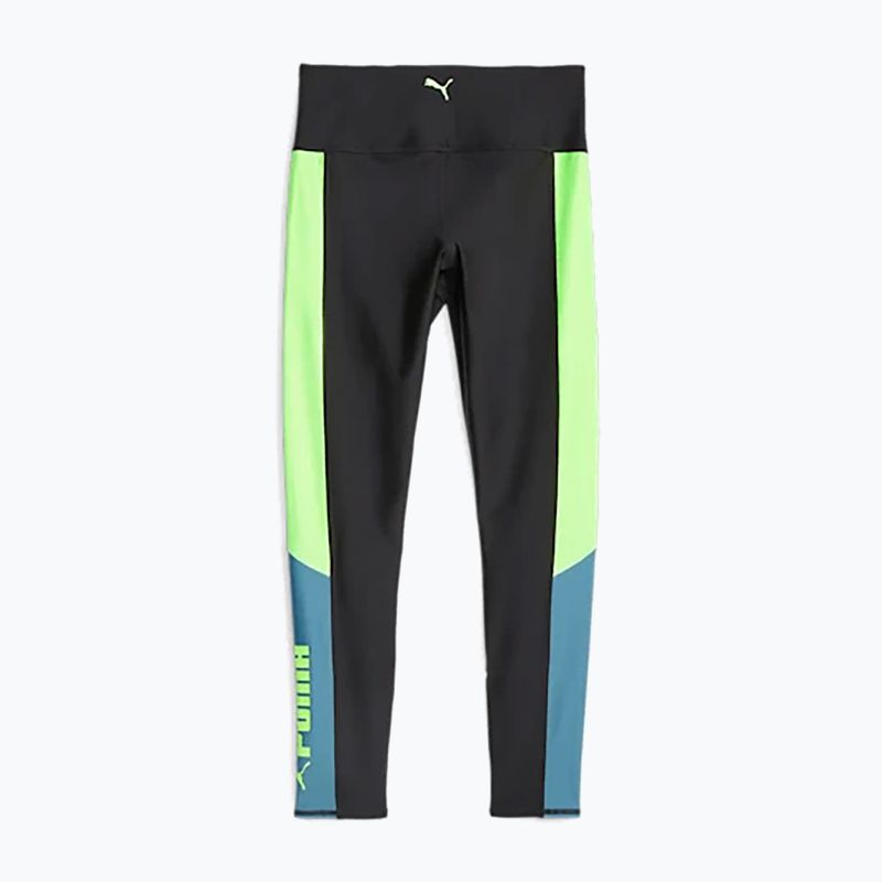 Moteriškos treniruočių kelnės PUMA Fit Eversculpt Color Block Hw 7/8 puma black/speed green 4