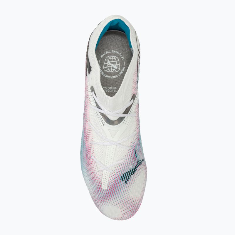 Futbolo batai PUMA Future 7 Ultimate Low FG/AG white/black/poison pink/bright aqua/silver mist 5