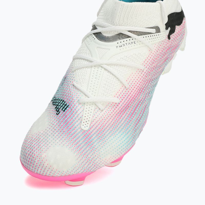 Futbolo batai PUMA Future 7 Ultimate Low FG/AG white/black/poison pink/bright aqua/silver mist 12