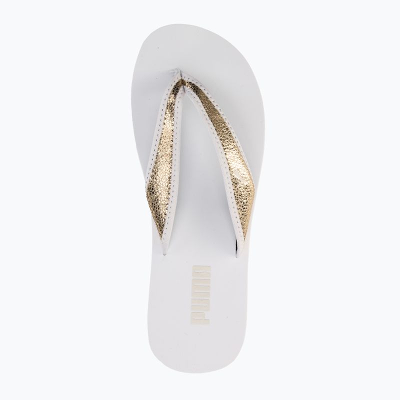 Moteriškos šlepetės per pirštą PUMA Sandy Flip Metallic Shine puma white/puma gold 5