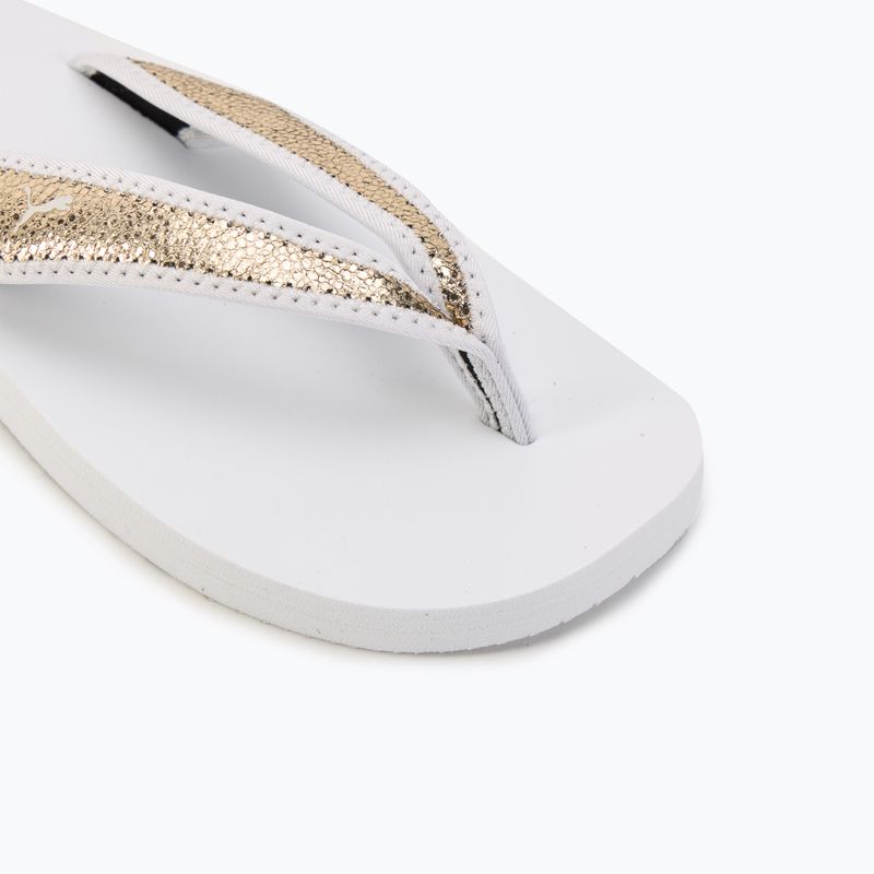 Moteriškos šlepetės per pirštą PUMA Sandy Flip Metallic Shine puma white/puma gold 7