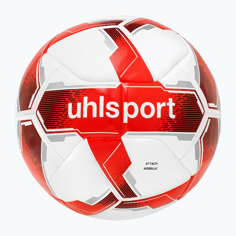 Futbolo kamuolys uhlsport Attack Addglue white/red/silver dydis 4 4