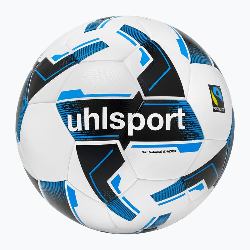 Futbolo kamuolys uhlsport Top Training Synergy Fairtrade white/black/blue dydis 3 4