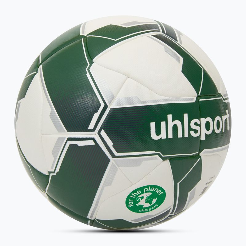 Futbolo kamuolys uhlsport Attack Addglue For The Planet white/dark green/silver dydis 4 2