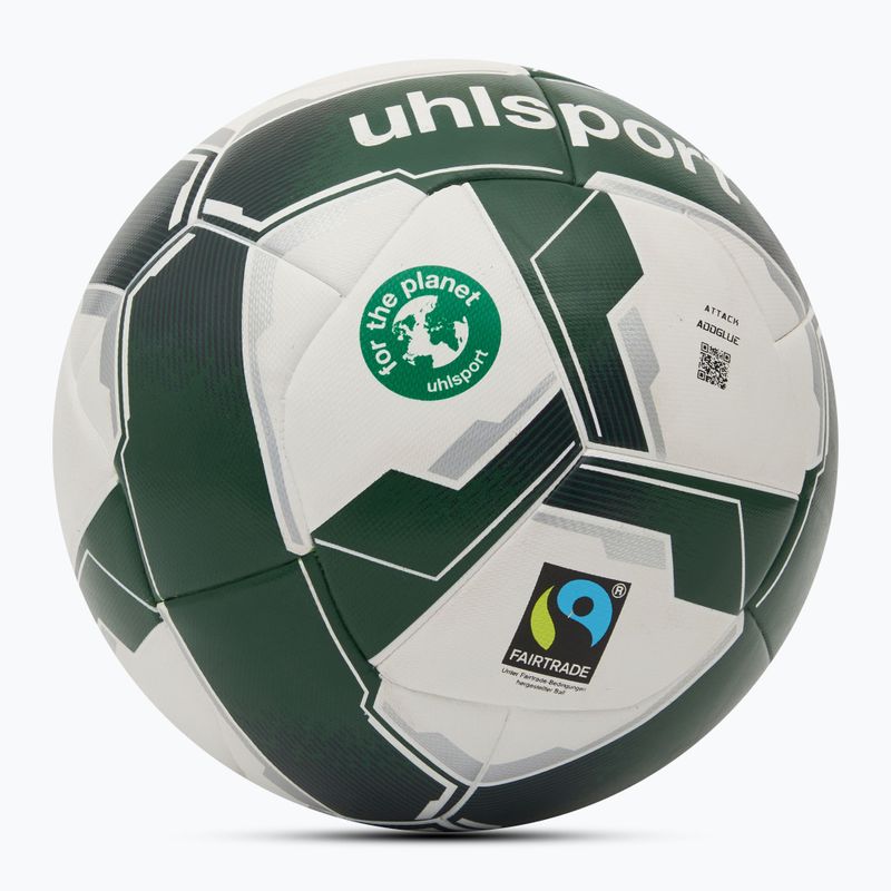 Futbolo kamuolys uhlsport Attack Addglue For The Planet white/dark green/silver dydis 5 2