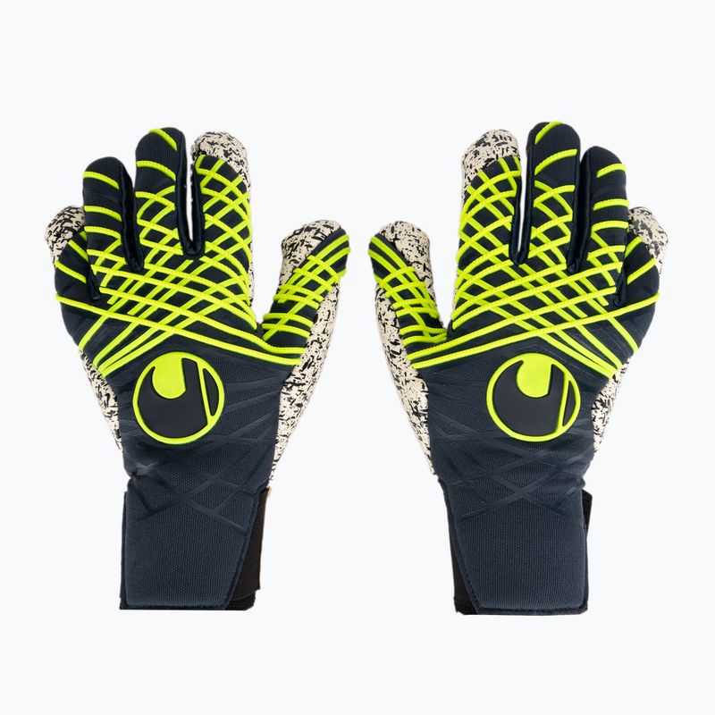 Vartininko pirštinės uhlsport Prediction Supergrip + HN navy/white/fluo yellow