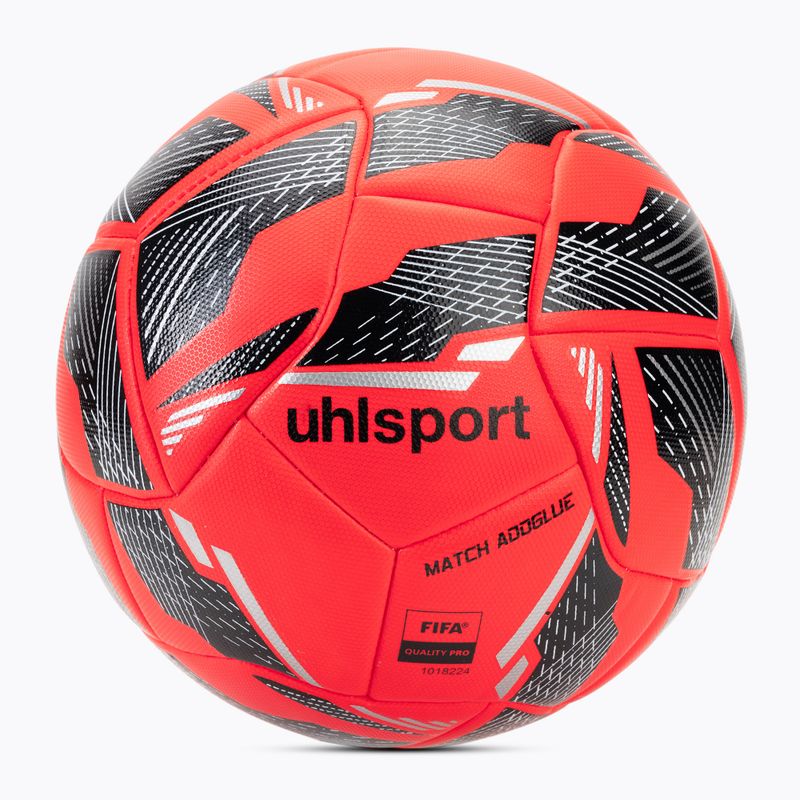 Futbolo kamuolys uhlsport Match Addglue fluo red/navy/silver dydis 5