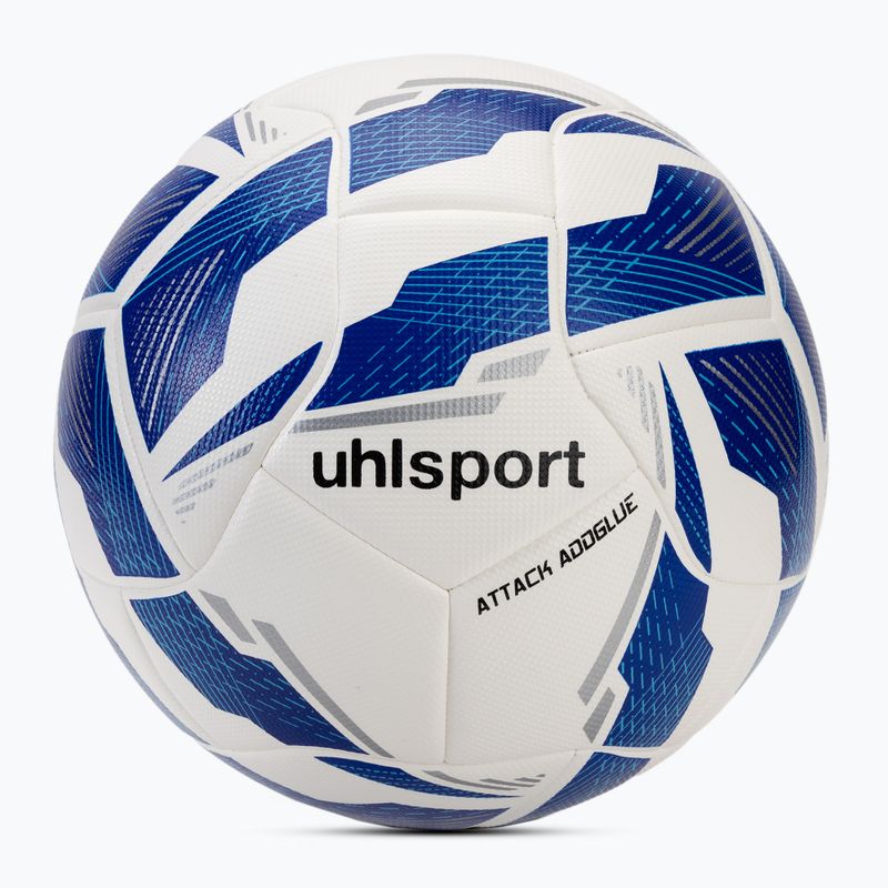 Futbolo kamuolys uhlsport Attack Addglue white/dark blue/blue dydis 4