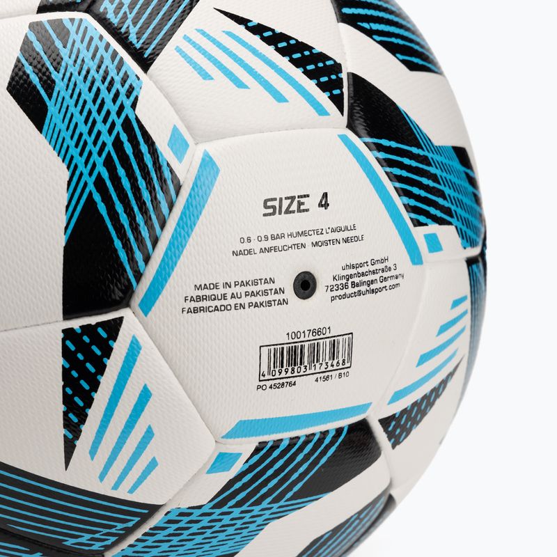 Futbolo kamuolys uhlsport Fairtrade Top Training Addglue white/black/fluo blue dydis 4 4