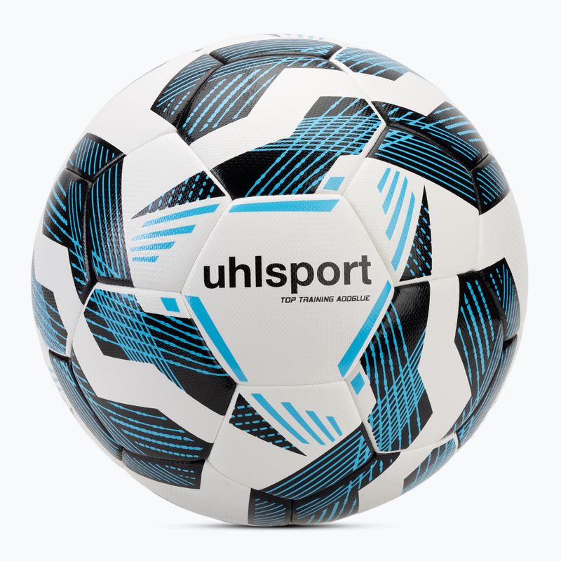 Futbolo kamuolys uhlsport Fairtrade Top Training Addglue white/black/fluo blue dydis 5