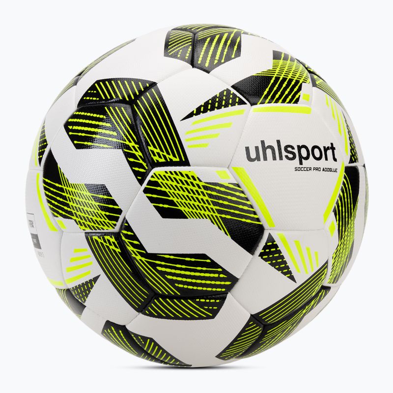 Futbolo kamuolys uhlsport Pro Addglue white/black/fluo yellow dydis 5 2