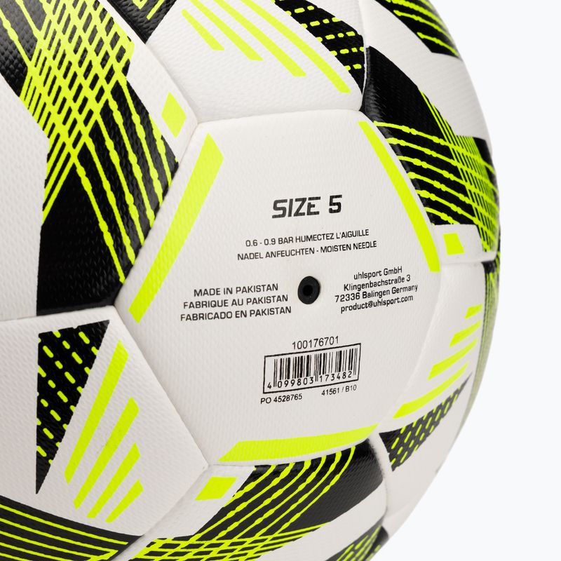 Futbolo kamuolys uhlsport Pro Addglue white/black/fluo yellow dydis 5 4