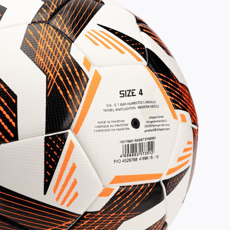 Futbolo kamuolys uhlsport Resist Synergy white/black/fluo orange dydis 4 4