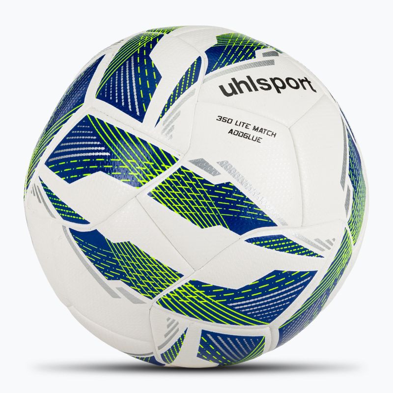 Futbolo kamuolys uhlsport 350 Lite Match Addglue white/dark blue/fluo yellow dydis 4 2