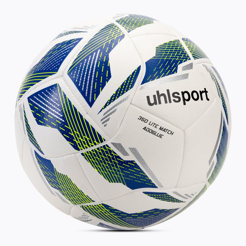 Futbolo kamuolys uhlsport 350 Lite Match Addglue white/dark blue/fluo yellow dydis 5 2