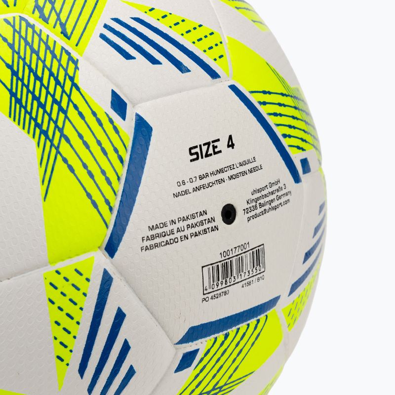 Futbolo kamuolys uhlsport 350 Lite Addglue white/fluo yellow/dark blue dydis 4 3