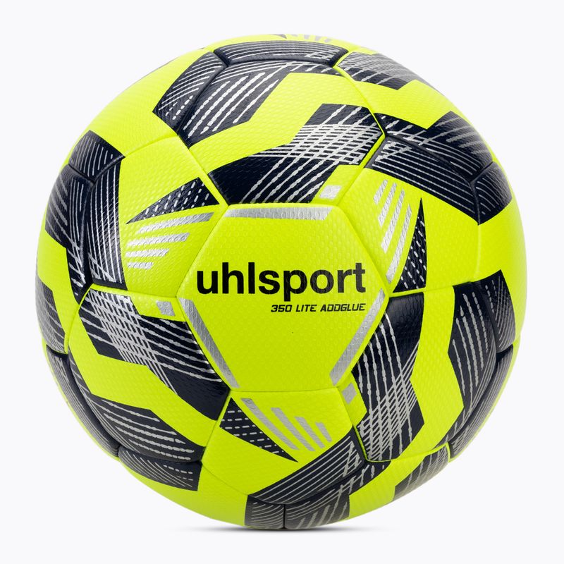 Futbolo kamuolys uhlsport 350 Lite Addglue fluo yellow/navy/silver dydis 4