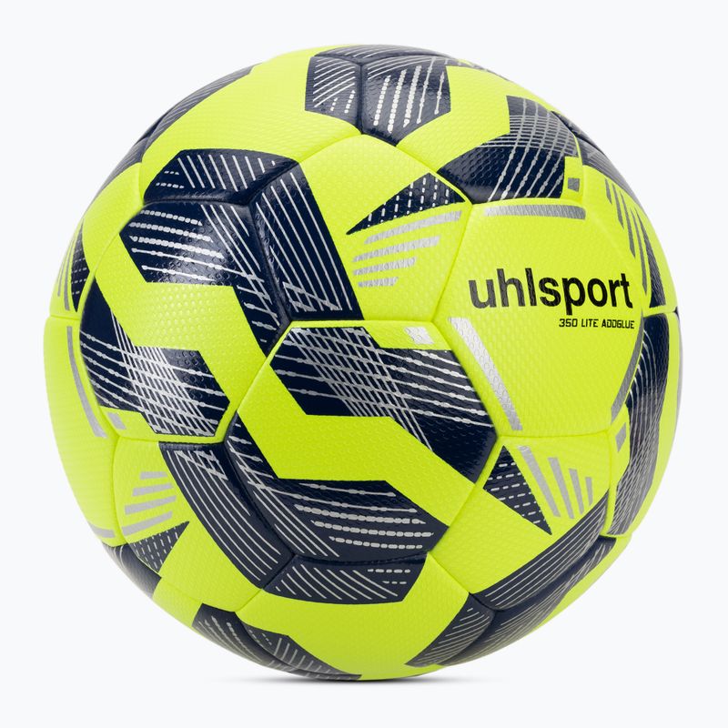Futbolo kamuolys uhlsport 350 Lite Addglue fluo yellow/navy/silver dydis 5 2
