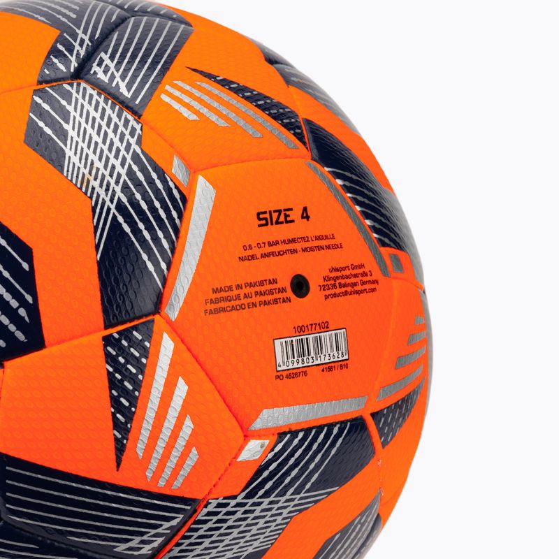 Futbolo kamuolys uhlsport 290 Ultra Lite Addglue fluo orange/navy/silver dydis 4 3