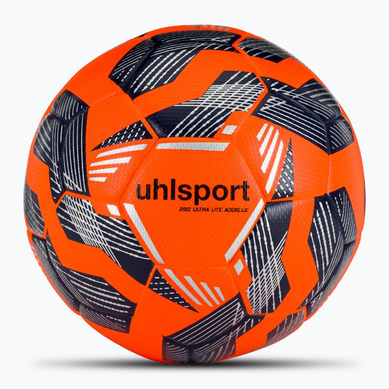 Futbolo kamuolys uhlsport 290 Ultra Lite Addglue fluo orange/navy/silver dydis 5