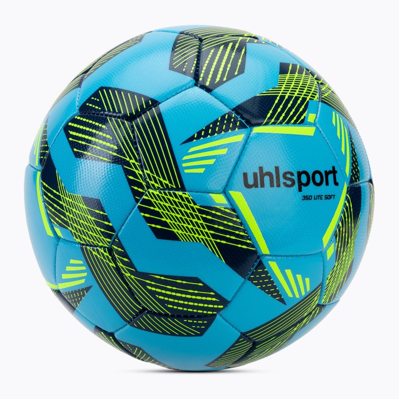 Futbolo kamuolys uhlsport Lite Soft 350 light blue/navy/fluo green dydis 4 2