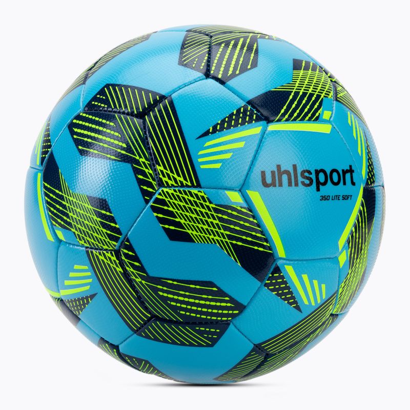 Futbolo kamuolys uhlsport Lite Soft 350 light blue/navy/neo yellow dydis 5 2