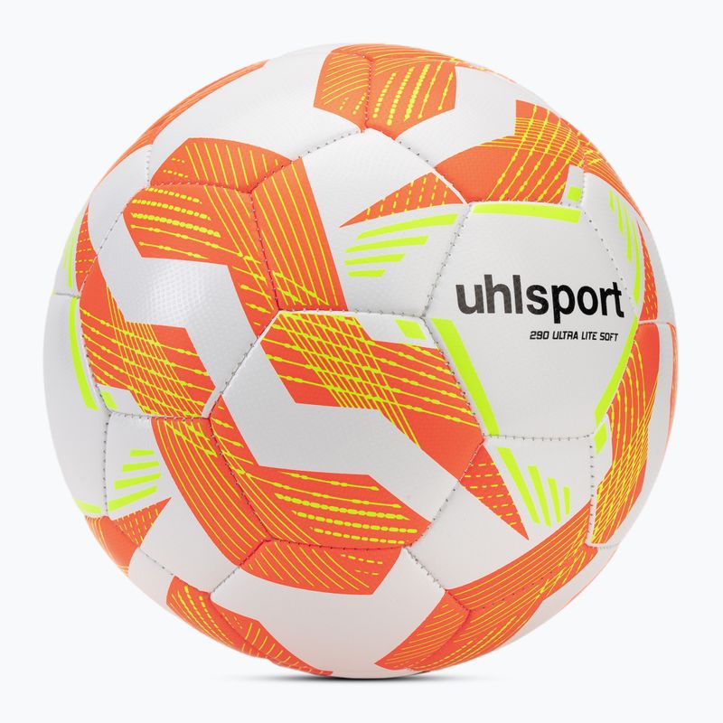 Futbolo kamuolys uhlsport Ultra Lite Soft 290 white/fluo orange/fluo yellow dydis 4 2