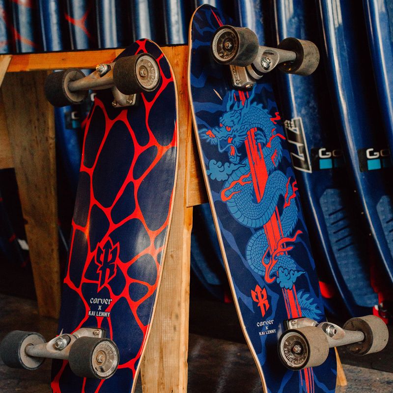 Surfskate riedlentė Carver C7 Raw 34" Kai Dragon 2022 Pilnas mėlynos ir raudonos spalvos C1013011143 9