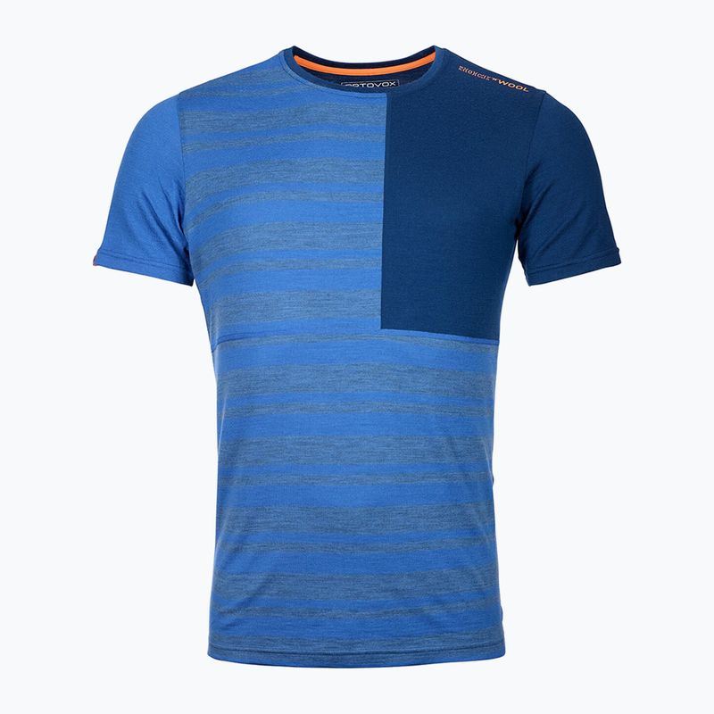 Vyriški ORTOVOX 185 Rock'N'Wool trekingo marškinėliai mėlyni 8411200002