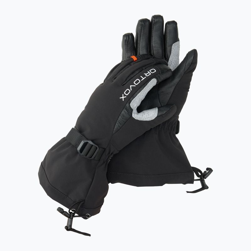 Vyriškos slidinėjimo pirštinės ORTOVOX Merino Mountain black raven