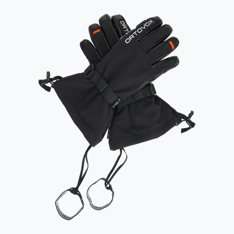 Vyriškos slidinėjimo pirštinės ORTOVOX Merino Mountain black raven 5