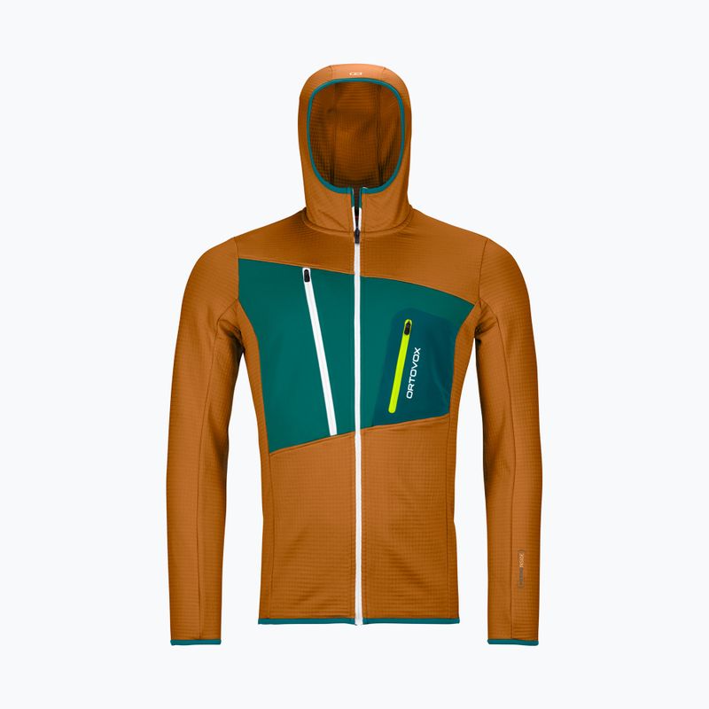 Vyriški sportiniai marškinėliai Ortovox Fleece Grid Hoody brown 87211 9