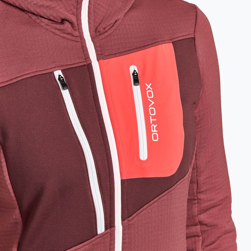 Moteriški trekingo džemperiai ORTOVOX Fleece Grid Hoody red 87201 5