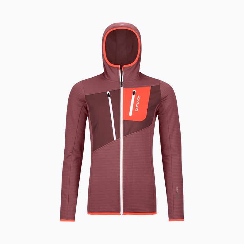 Moteriški trekingo džemperiai ORTOVOX Fleece Grid Hoody red 87201 10