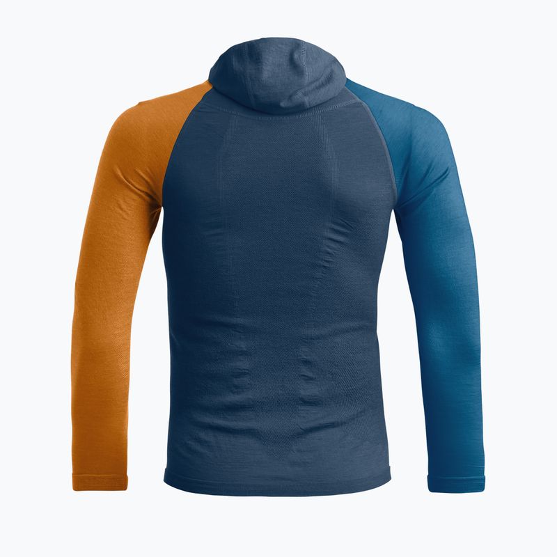 Vyriški termoaktyvūs marškinėliai su gobtuvu ORTOVOX 120 Comp Light Hoody petrol blue 2