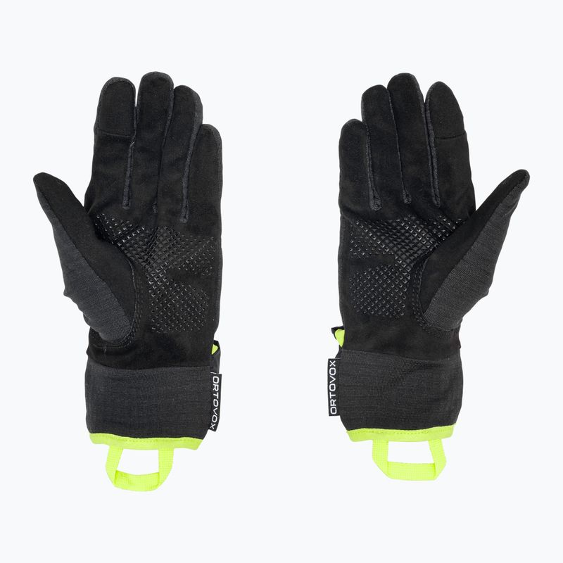 Vyriškos parašiutininkų pirštinės ORTOVOX Fleece Grid Cover black raven 2