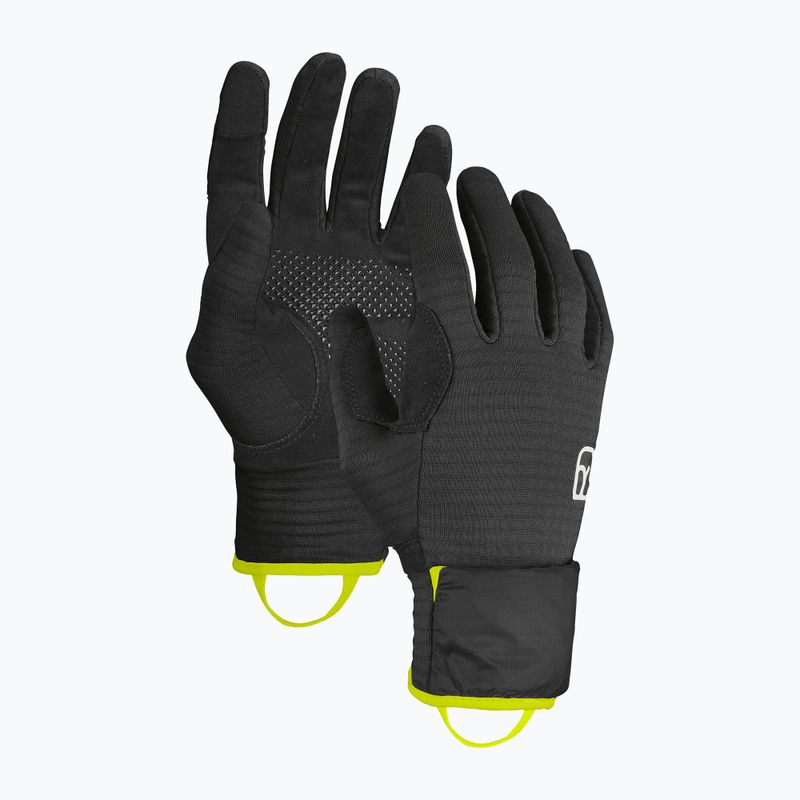 Vyriškos parašiutininkų pirštinės ORTOVOX Fleece Grid Cover black raven 8