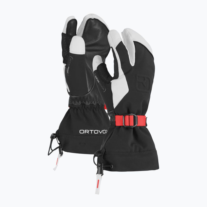 Moteriškos slidininkų pirštinės ORTOVOX Merino Freeride 3 Finger black raven