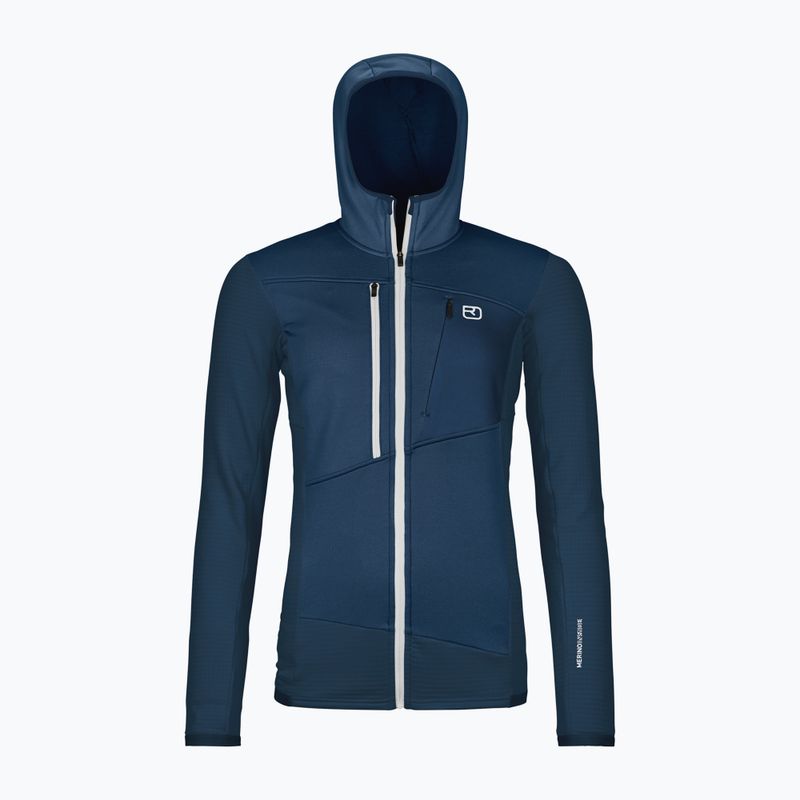 Moteriškas džemperis ORTOVOX Fleece Grid Hoody deep ocean