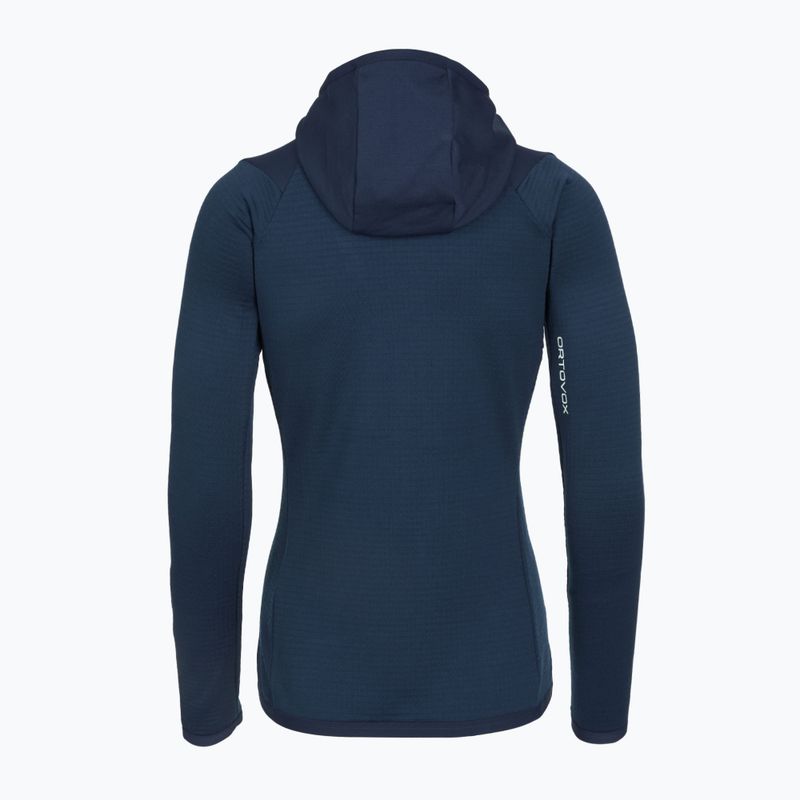 Moteriškas džemperis ORTOVOX Fleece Grid Hoody deep ocean 2