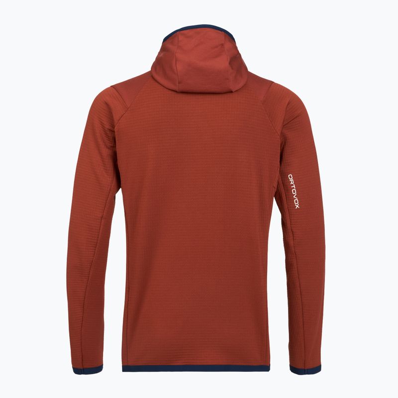 Vyriškas džemperis ORTOVOX Fleece Grid Hoody clay orange 2