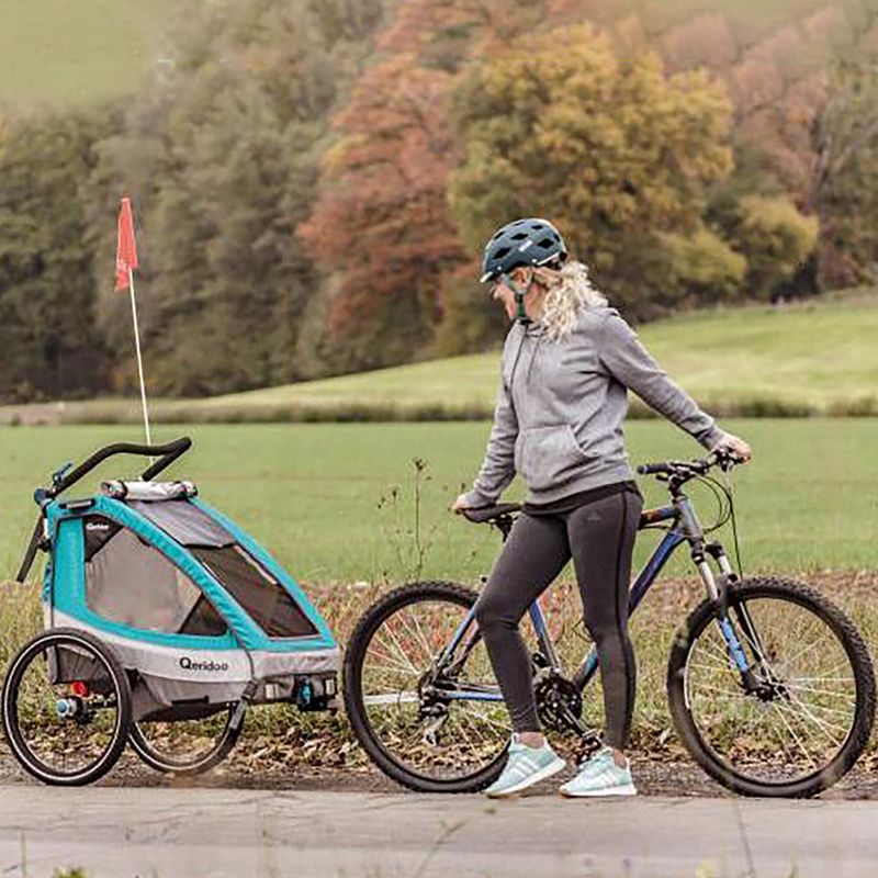 Qeridoo Sportrex1 vienvietė dviračių priekaba mėlyna Q-SR1-21-P 10