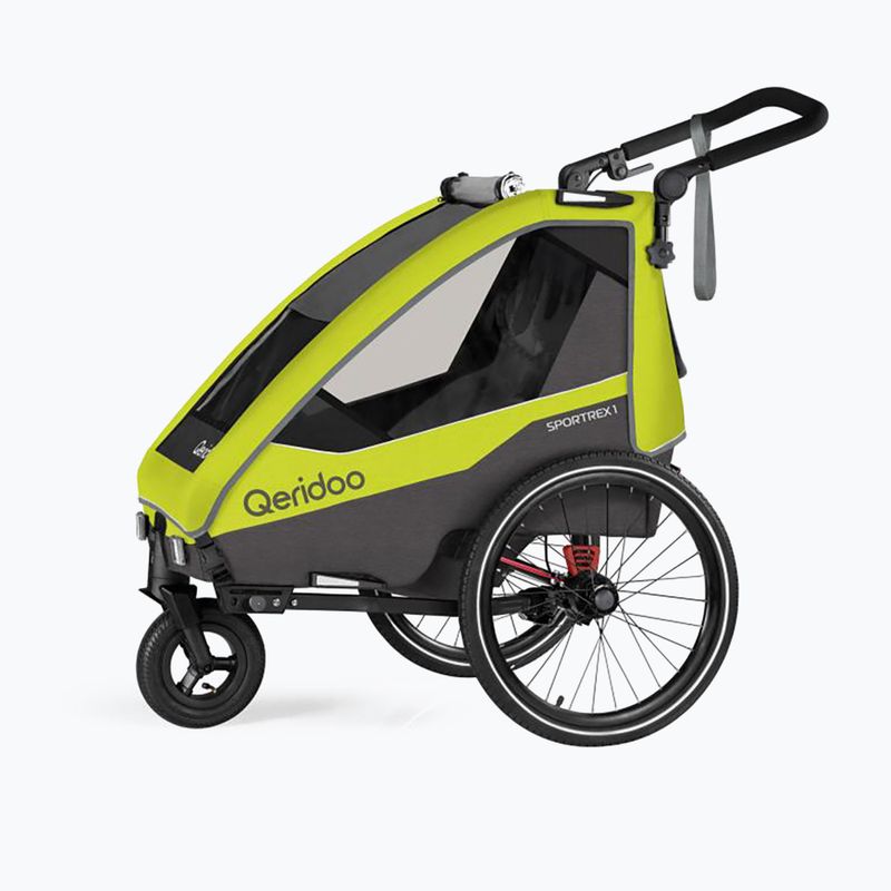 Qeridoo Sportrex 2 LE dviračio priekaba dviem asmenims, geltona Q-SPR2-22-LG