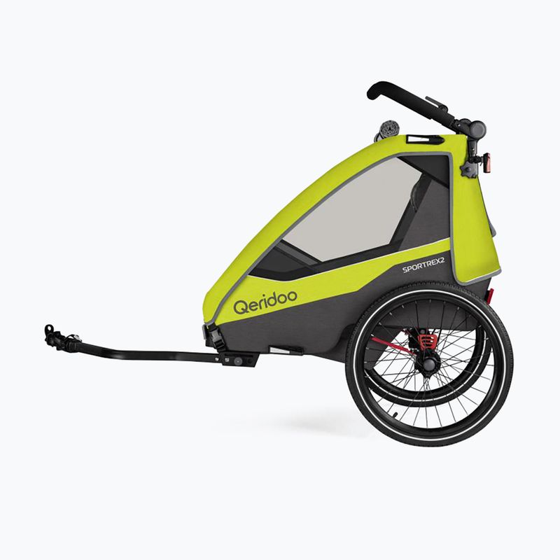 Qeridoo Sportrex 2 LE dviračio priekaba dviem asmenims, geltona Q-SPR2-22-LG 3