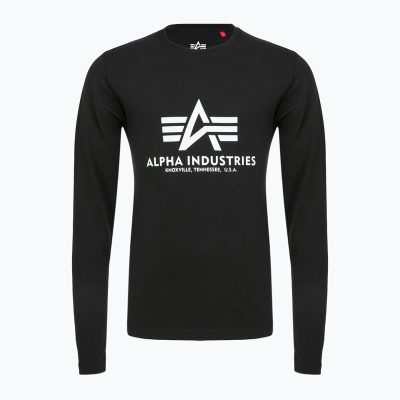 Vyriški polo marškinėliai ilgomis rankovėmis Alpha Industries Basic T black