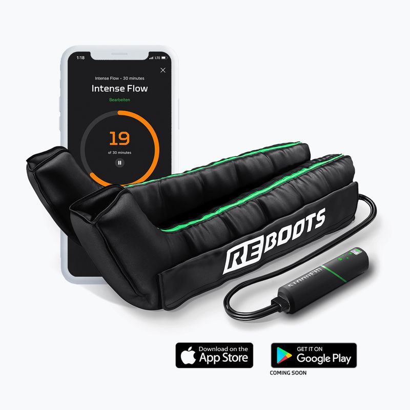 Kojos rankovės limfodrenažui REBOOTS Go Lite black/white/green 2